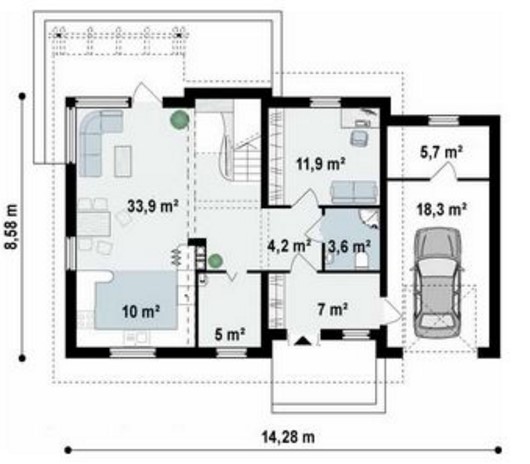 plano de casa de 2 pisos